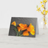 Californische poppen op zwarte en witte poka kaart (Gele Bloem)
