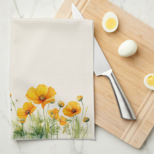 Californische Poppies keukenhanddoek