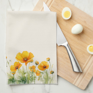 Californische Poppies keukenhanddoek