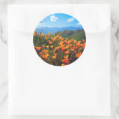 Californische poppies met een heuvel ronde sticker (Tas)