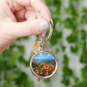 Californische poppies met een heuvel sleutelhanger (Hand)