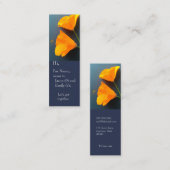 Californische poppies op blauwe achtergrond mini visitekaartje (Voorkant / Achterkant)