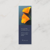 Californische poppies op blauwe achtergrond mini visitekaartje (Achterkant)