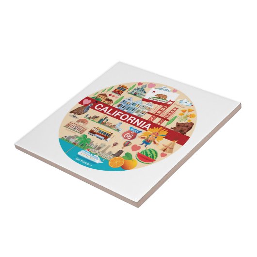 Californische reizen tegeltje (Zijkant)