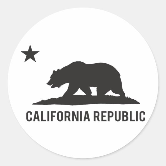Californische republiek - Basic Ronde Sticker (Voorkant)