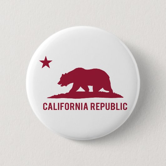 Californische republiek - Basis - Rood Ronde Button 5,7 Cm (Voorkant)