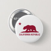 Californische republiek - Basis - Rood Ronde Button 5,7 Cm (Voorkant /achterkant)