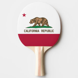 Californische Republiek Beer Vlag: Cali Gouden Sta Tafeltennisbatje