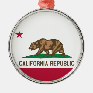 Californische Republiek Beerenvlag: Cali Gouden St Metalen Ornament