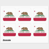 Californische Republiek Beerenvlag: Cali Gouden St Vierkante Sticker (Vel)