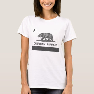 Californische Republiek Grizzlybeer Vlag T-shirt