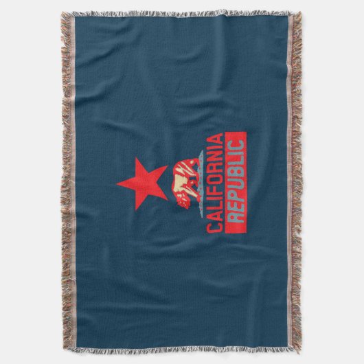 Californische republiek in blauw stijldecor deken (Voorkant Verticaal)