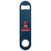 Californische republiek in blauw stijldecor speed flessenopener (Voorkant)