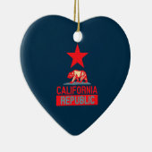 Californische Republiek in het rood en blauw stijl Keramisch Ornament (Rechts)