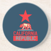 Californische Republiek in het rood en blauw stijl Zandsteen Onderzetter (Voorkant)