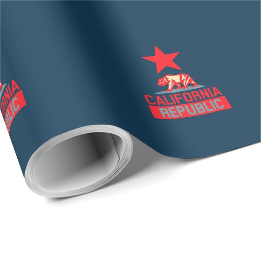 Californische Republiek in het Stijlrood en blauw Cadeaupapier (Rol Hoek)