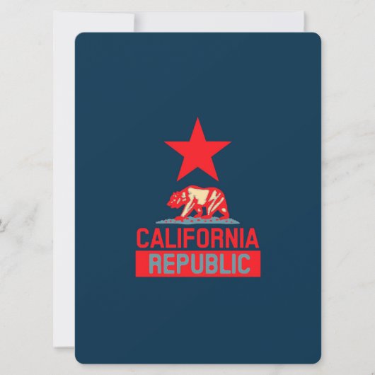 Californische Republiek in stijl op blauw (Voorkant)