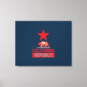 Californische Republiek in stijl op blauw Canvas Afdruk (Voorkant)