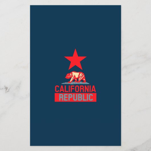 Californische Republiek in stijl op blauw Flyer (Voorkant)