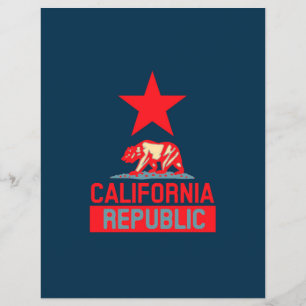 Californische Republiek in stijl op blauw Flyer