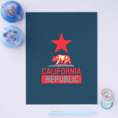 Californische Republiek in stijl op blauw Flyer (Enkel)