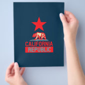 Californische Republiek in stijl op blauw Flyer (Hand)