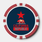 Californische Republiek in stijl Poker Chips (Voorkant)