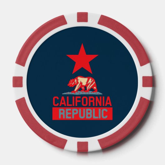 Californische Republiek in stijl Poker Chips (Voorkant)