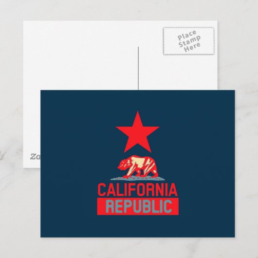 Californische Republiek in Urban Hope Style Briefkaart (Voorkant / Achterkant)