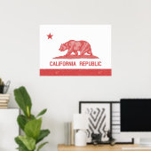 Californische Republiek (rood) Poster (Thuiskantoor)