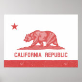 Californische Republiek (rood) Poster (Voorkant)