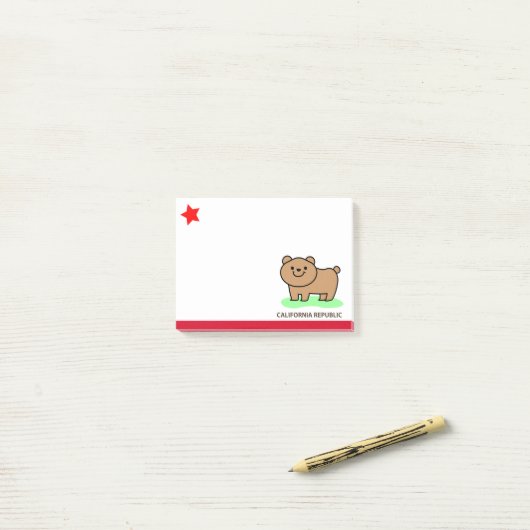 Californische republiek - schattig beer post-it® notes (Op bureau)
