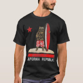 Californische republiek Surfer Beer Surfing T-shirt (Voorkant)