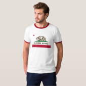  Californische republiek Vlag Ringer T-shirt (Voorkant volledig)