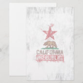 Californische Republikeinse vlag Beer in schilders Briefpapier (Voorkant / Achterkant)