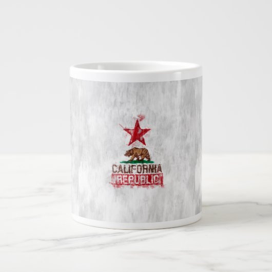 Californische Republikeinse vlag Beer in schilders Grote Koffiekop (Voorkant)