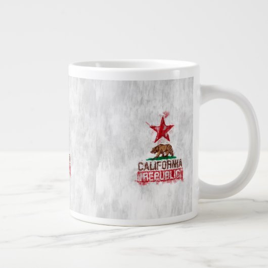 Californische Republikeinse vlag Beer in schilders Grote Koffiekop (Rechts)