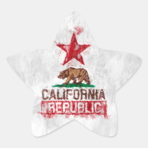 Californische Republikeinse vlag Beer in schilders Ster Sticker