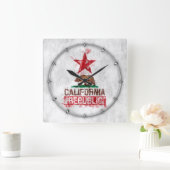 Californische Republikeinse vlag Beer in schilders Vierkante Klok (Huis)