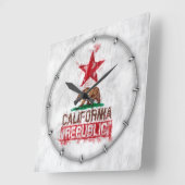 Californische Republikeinse vlag Beer in schilders Vierkante Klok (Hoek)