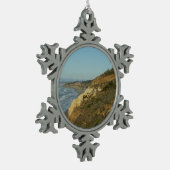 Californische Schilderachtig kustvaart Tin Sneeuwvlok Ornament (Links)