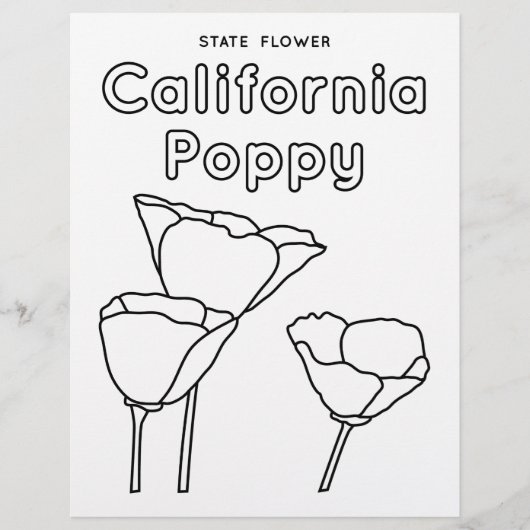 Californische staat bloem papaver flyer (Voorkant)