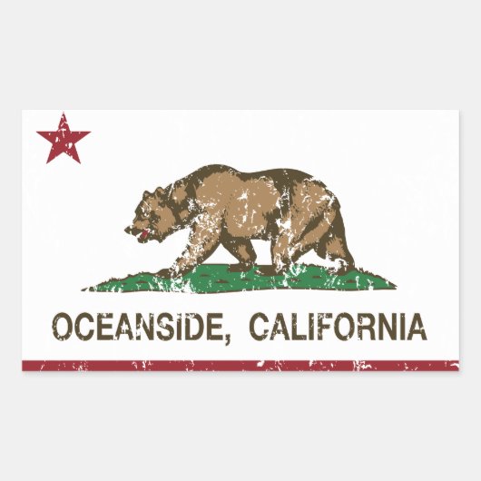 Californische staat Vlag Oceanside Rechthoekige Sticker (Voorkant)