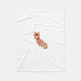 Californische staatsnaam Word Art Yellow Fleece Deken