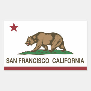 Californische staatsvlag San Francisco Rechthoekige Sticker