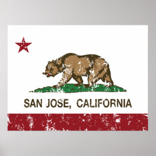 Californische staatsvlag san jose poster