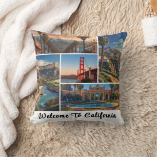 Californische stadslandmarks Fotocollage Kussen