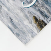 Californische strand, Blauwgroen golven, Witte Tek Fleece Deken (Hoek)