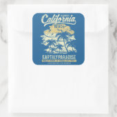 Californische strand die leeft in de eindeloze zom vierkante sticker (Tas)