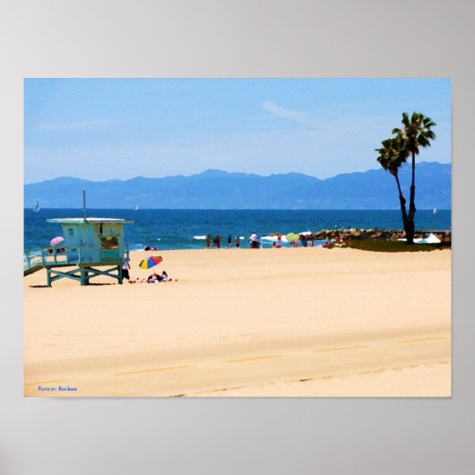 Californische strand getekend poster (Voorkant)